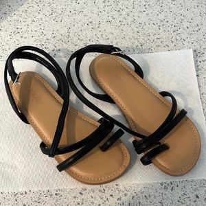 Girls size 12 black sandals